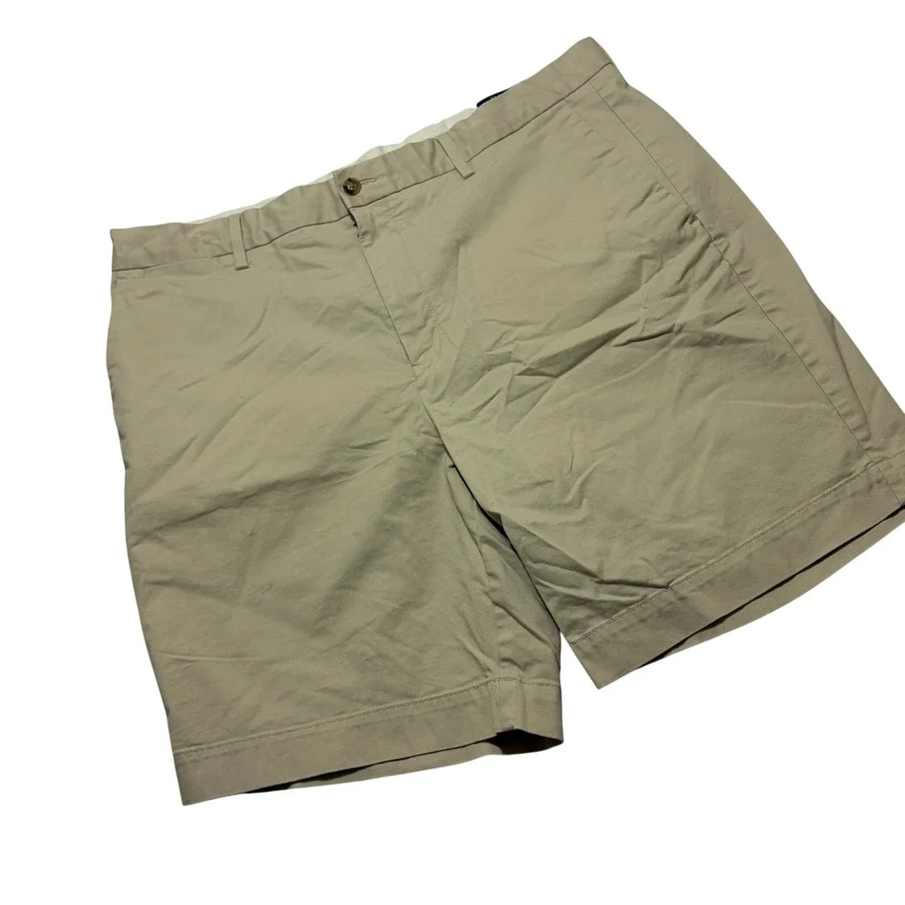Polo Ralph Lauren Mens Classic Fit Chino Shorts Tan Khaki Size 36 Cotton Blend
